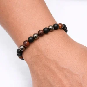 pulsera ojo de tigre, magnetita y turmalina negra