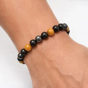 pulsera turmalina negra, citrino y magnetita
